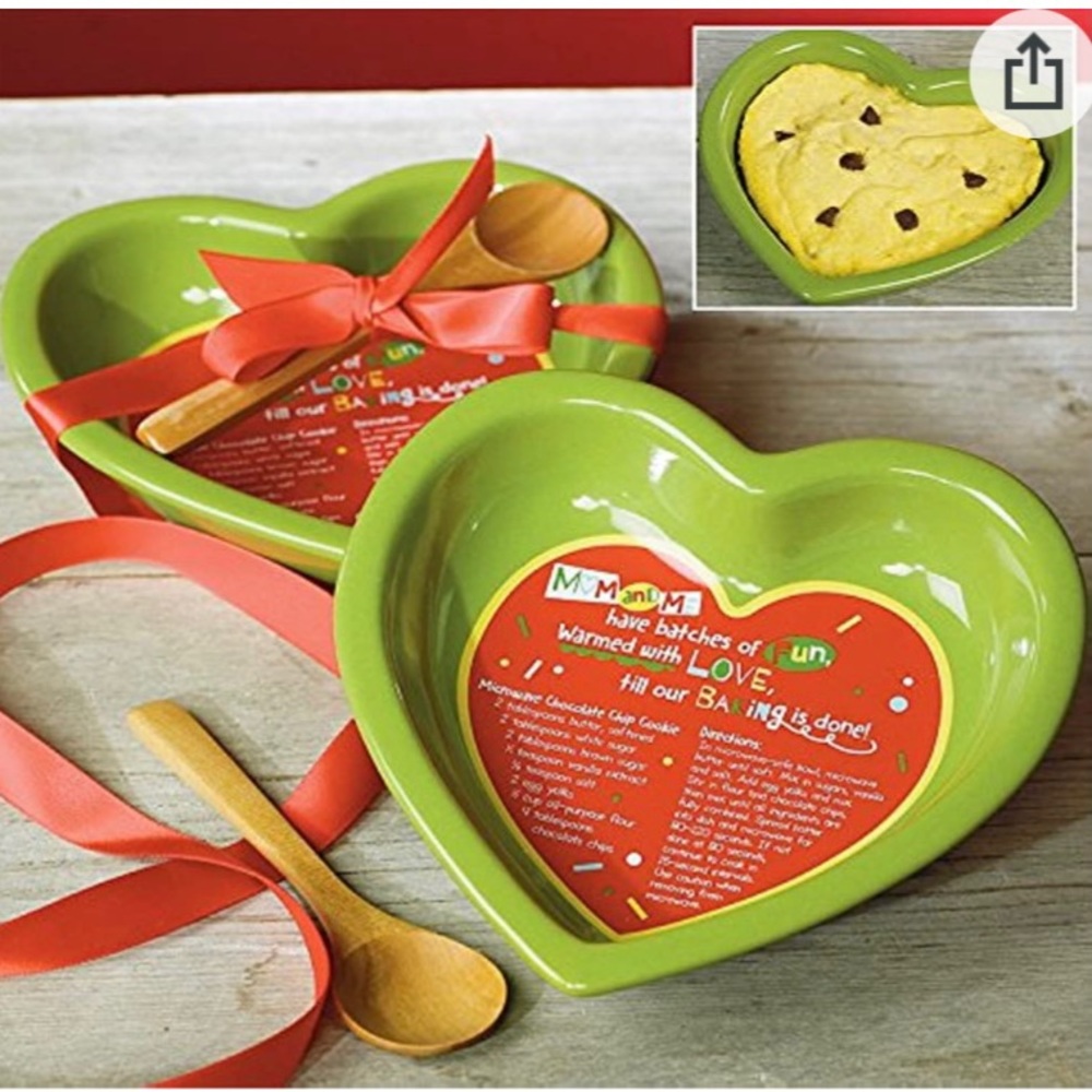 Mom and Me Heart Cookie Dish Gift Microwave Dessert Abbey Press Mommy